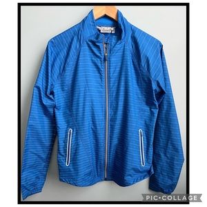 Athleta Blue Striped Light Weight Full Zip Jacket Size S